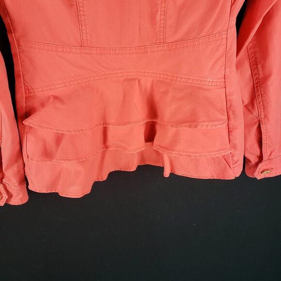 CAbi Jacket Women XS Taylor Utility Ruffle Back Long Sleeve Pockets Style #727 - Picture 6 of 9